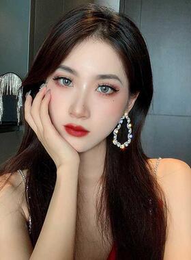 925银针欧美夸张闪钻镂空水滴耳环时尚简约优雅唯美气质耳坠耳饰