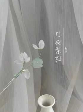 ins风新中式发簪柳垂江上影梅谢