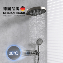 German Derangustine Mirror Rain Concealed Shower Shower shower set Number of round white embedded in wall-style waterfall