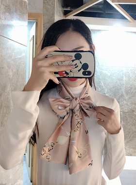 春秋窄小搭配衬衫职业丝巾春秋