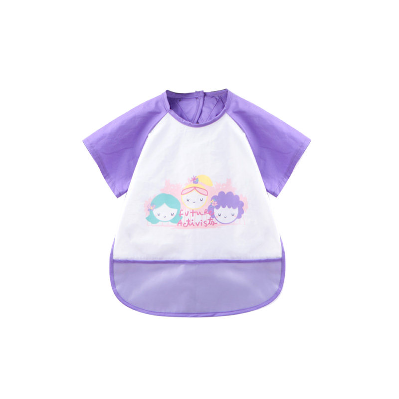 呼西贝儿童罩衣小孩子反穿衣夏天宝宝吃饭衣短袖薄款免洗防水围裙