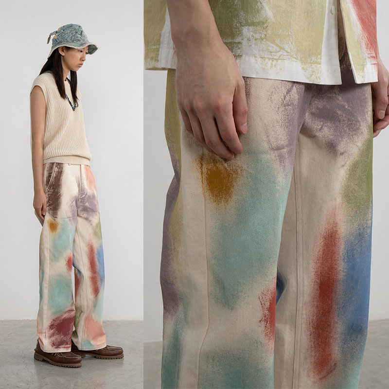 CONP 21SS Painting Trousers 手绘刷漆长裤 - 图1