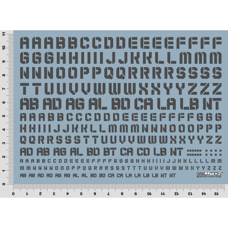 EVO贴纸HIQ款 字母 数字荧光水贴EXPD TRD高达模型军事通用水贴纸 - 图0