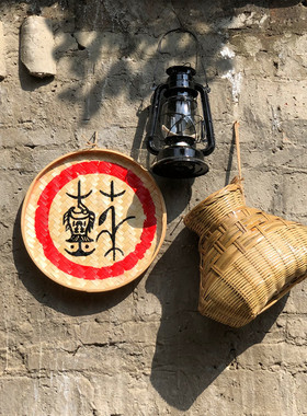 鱼篓怀旧装饰品餐厅渔家墙饰农家