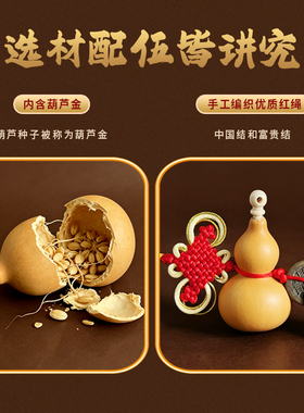 五帝钱门对门葫芦挂件天然