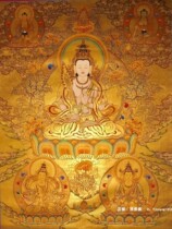 Collection grade gold leaf imaginary emptiness bodhisattva great trend to Bodhisattva Nepali pure hand painted Tibetan handmade donka hanging painting