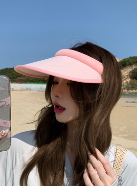 夏季防晒遮阳帽子女户外空顶帽