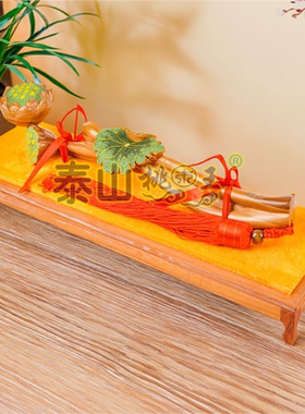 景泰蓝桃木一枝独秀如意摆件