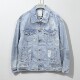 Strawberry Bear Denim Jacket Washed Loose Fit Men's Jacket