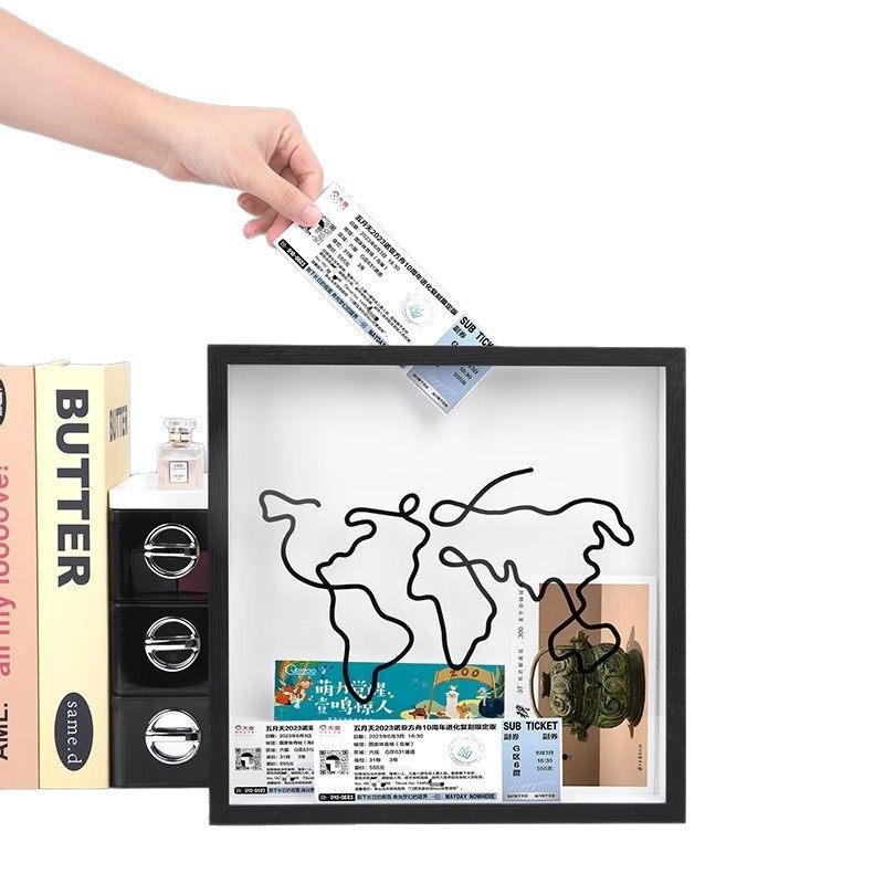 旅行票据收纳门票储存盒旅行记录相框明信片收藏纪念相框收纳火车,淘宝优惠券,粉丝福利购,淘宝优惠卷