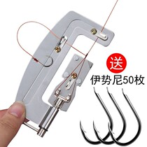 Quick Tie Hook manual stainless steel tying fishhook Hook Fishhook Subline Double Crochet Fishing Tether Hook Instrumental Hook