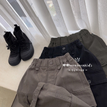 Pola Bora South Korean boy fitted boy with pants 2023 fall Childrens casual pants CUHK Straight Drum Long Pants