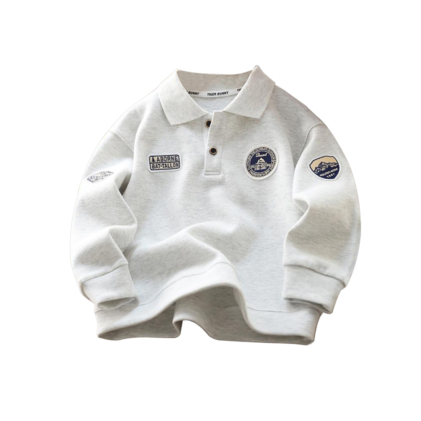男童长袖POLO衫2025初秋新款儿童时尚帅气刺绣翻领大童休闲上衣潮 - 图3