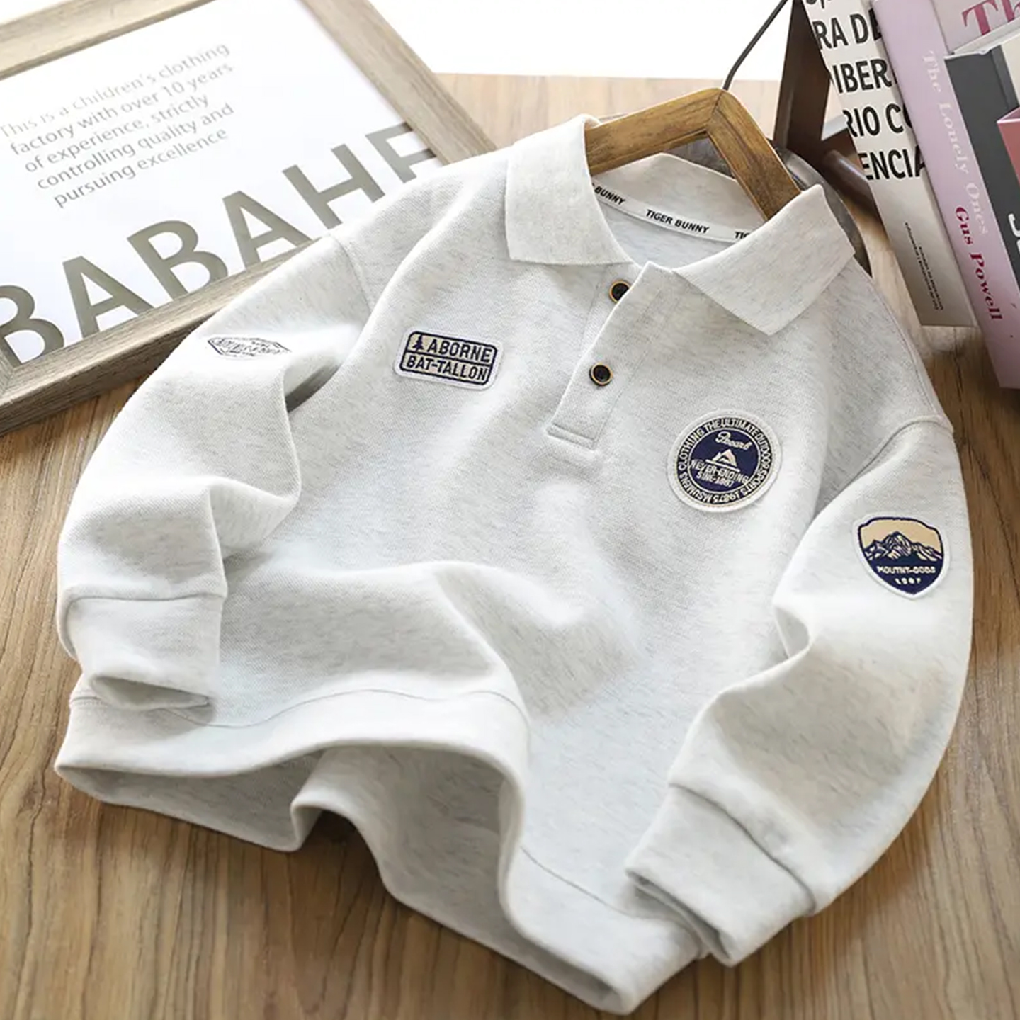 男童长袖POLO衫2025初秋新款儿童时尚帅气刺绣翻领大童休闲上衣潮 - 图1