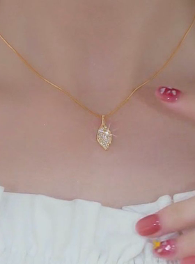 叶子项链女小众高级感网红锁骨链短款树叶颈链女