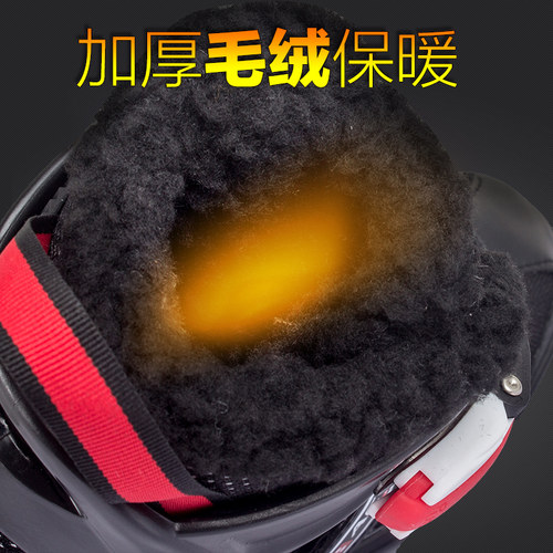 动感冰刀鞋儿童可调码速滑刀成人专业滑冰鞋毛绒保暖初学真冰男女 - 图2