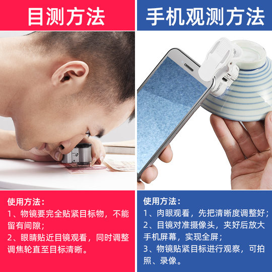 Magnifying glass for identification with high definition 100 times