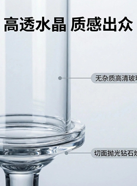 广艺水晶透明单头烛台家居轻奢蜡