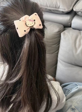 粉色蝴蝶结Kitty小肠圈可爱小女孩扎发头绳甜美波点花朵发绳皮筋