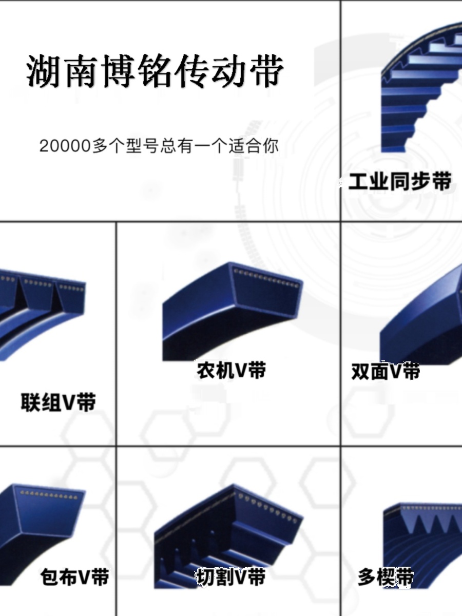 三力士三角带A型356-889切割机器设备橡胶窄V工业传动皮带1234567 - 图0