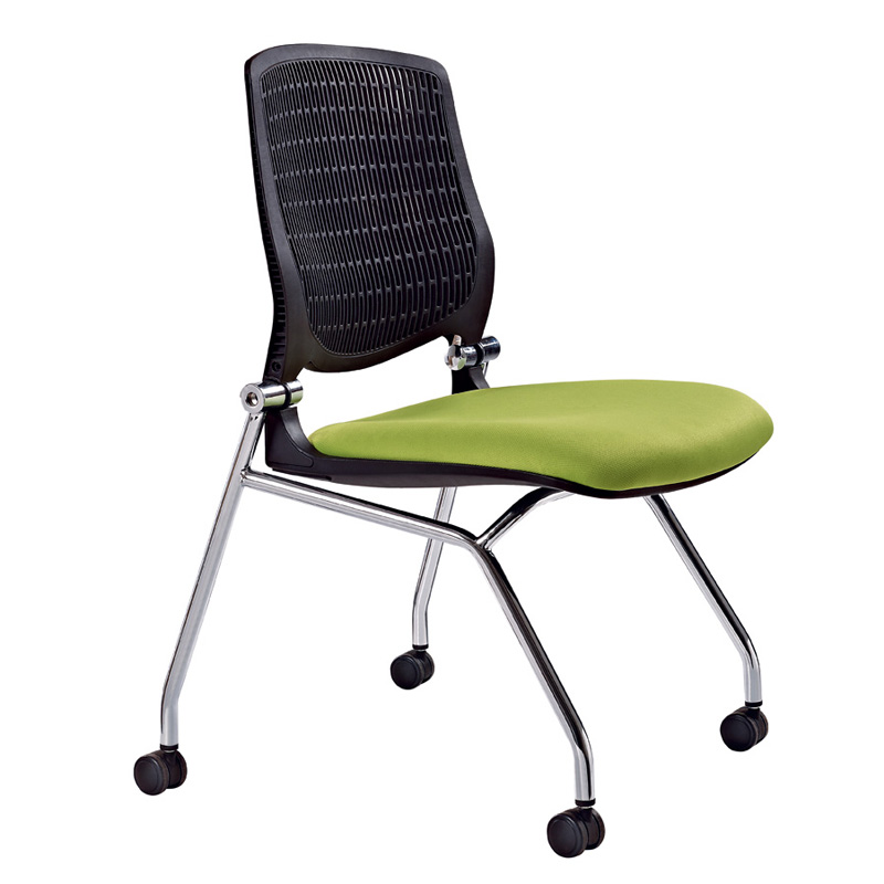 灰色折叠会议椅带扶手翻板移动办公椅大学讨论室椅加厚学生培训椅 - 图2