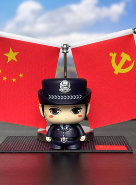 警察公仔手办小警天团蛋糕摆件