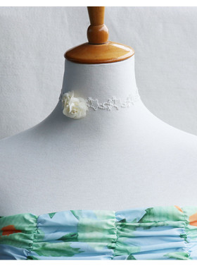 项链立体花朵星星蕾丝女纯白