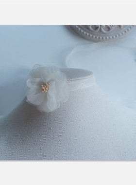 系带蝴蝶结蕾丝女花朵气质choker