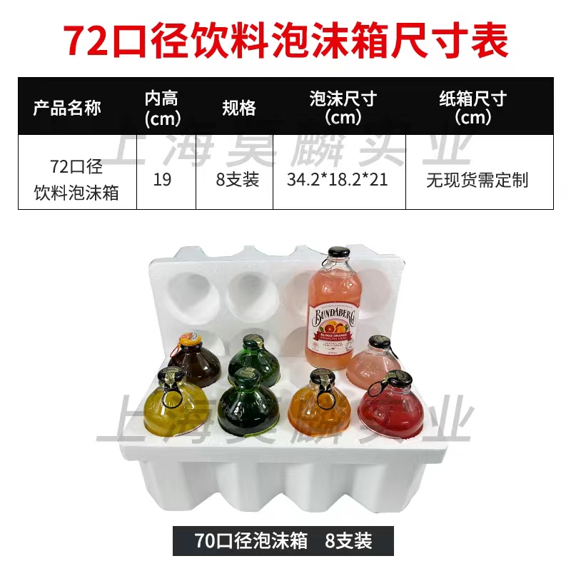 啤酒饮料泡沫箱72mm8只快递果汁胜狮大象巴黎水宾得宝白熊双柚汁 - 图0