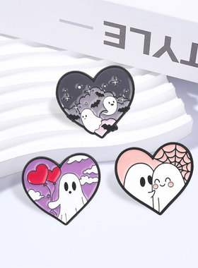 万圣节小幽灵甜酷金属胸针装饰品