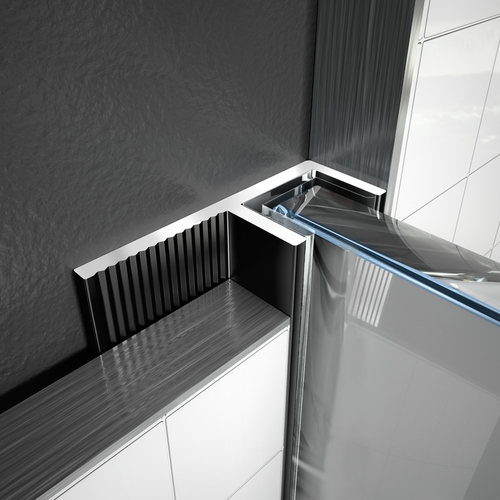 铝合金F型玻璃卡槽下沉式淋浴房预埋件卫生间隔断铝型材U型收边条