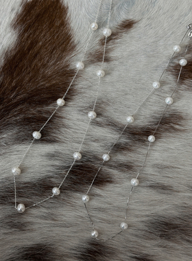 徐琳STUDIO 露si同款轻奢系列925银淡水珍珠叠戴项链