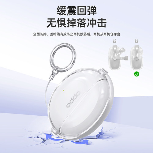 适用于oppoencox3保护套encoair4pro保护壳free3耳机壳创意支架锁扣r3pro新款适用一加budsace2透明软壳free4 - 图1