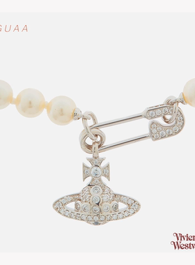 VivienneWestwood珍珠水钻别针项链