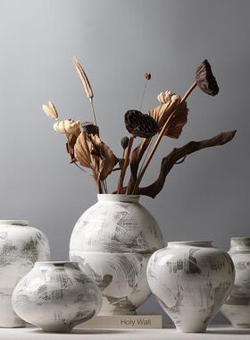 中式禅意手绘花瓶侘寂风