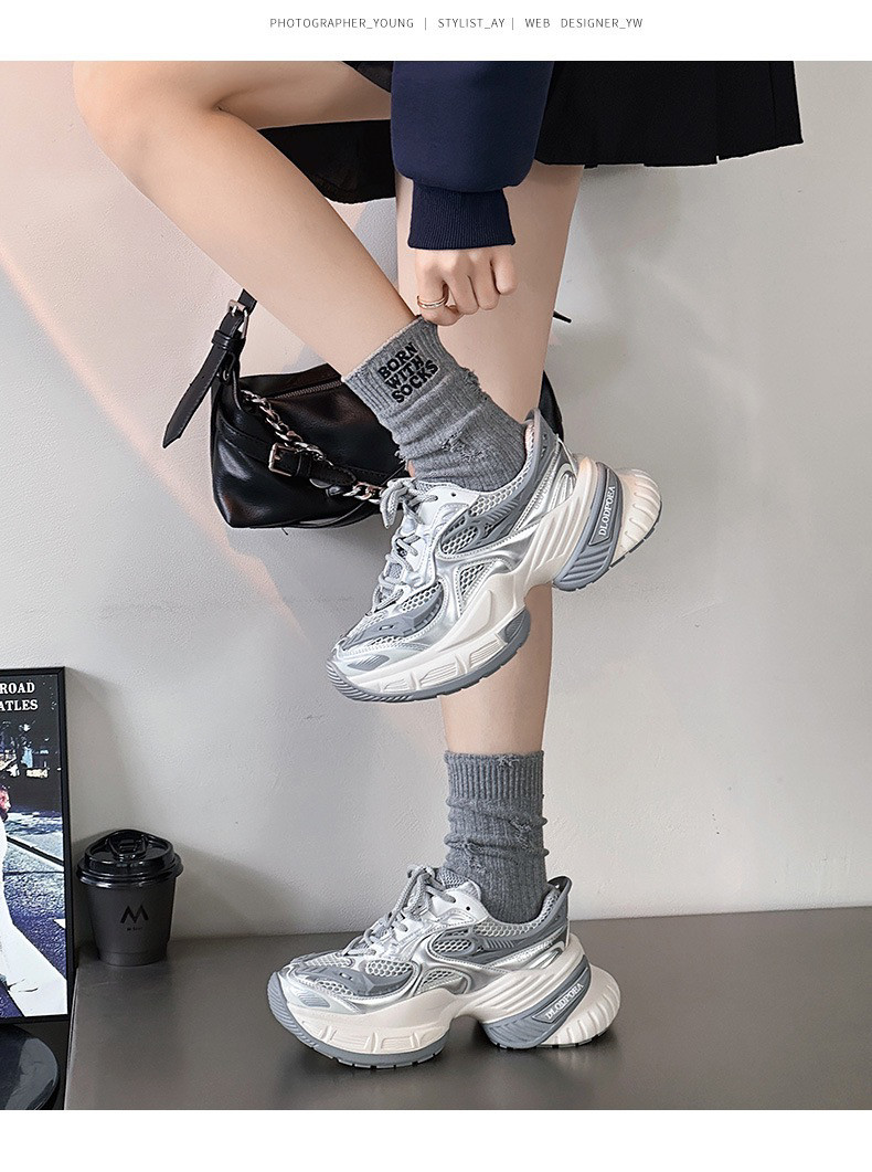 深情眼叶蒙张予曦同款鞋厚底老爹鞋2025透气增高平底男女运动跑鞋,淘宝优惠券,粉丝福利购,淘宝优惠卷
