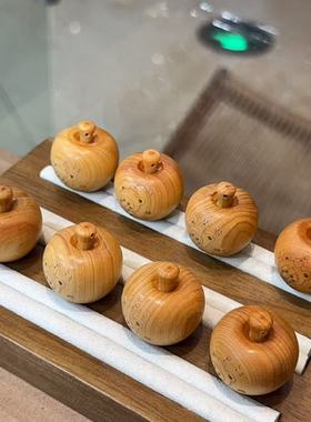 崖柏星星人苹果吊坠 diy配件编织手绳项链文玩佛珠配饰 DM207