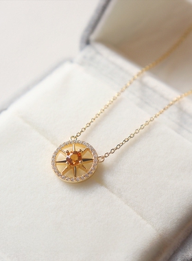 招财黄水晶宝石【午后阳光】项链