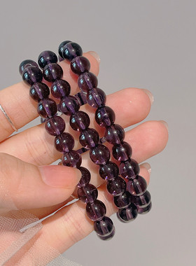 紫色串珠手链手串男女百搭小众圆珠精选爆款叠戴简约高颜值饰品