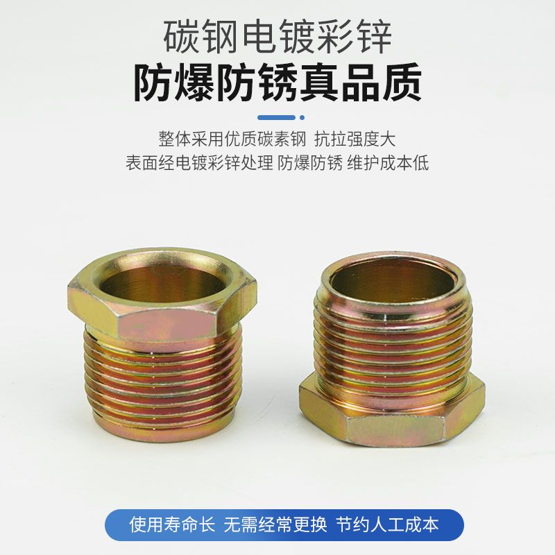 防爆压紧螺母 碳钢镀锌G1/2G3/4G1碳钢防爆压紧罗锁扣锁紧螺母 - 图1