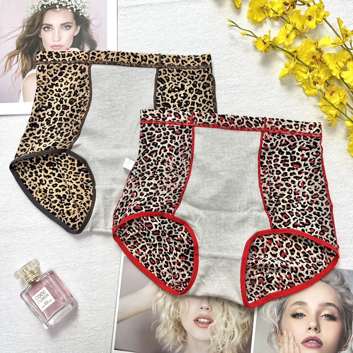 正品爆款豹纹内裤女性感高腰包臀舒适冰丝薄款速干抗菌棉裆短裤头,淘宝优惠券,粉丝福利购,淘宝优惠卷