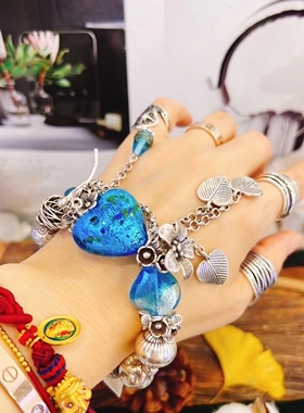 时尚简约百搭气质高级感小众手链蓝色梦幻手链(直播间询价）