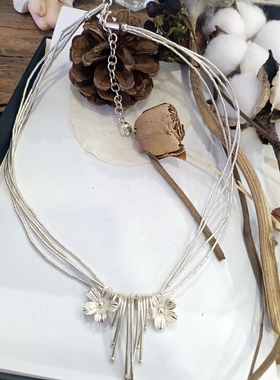 短款锁骨链拼接枝干毛衣链短款手工银项链(直播间询价）