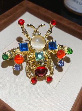 复古重工蜜蜂百搭戒指彩钻大黄蜂机器人女士高级感指环夸张手饰97