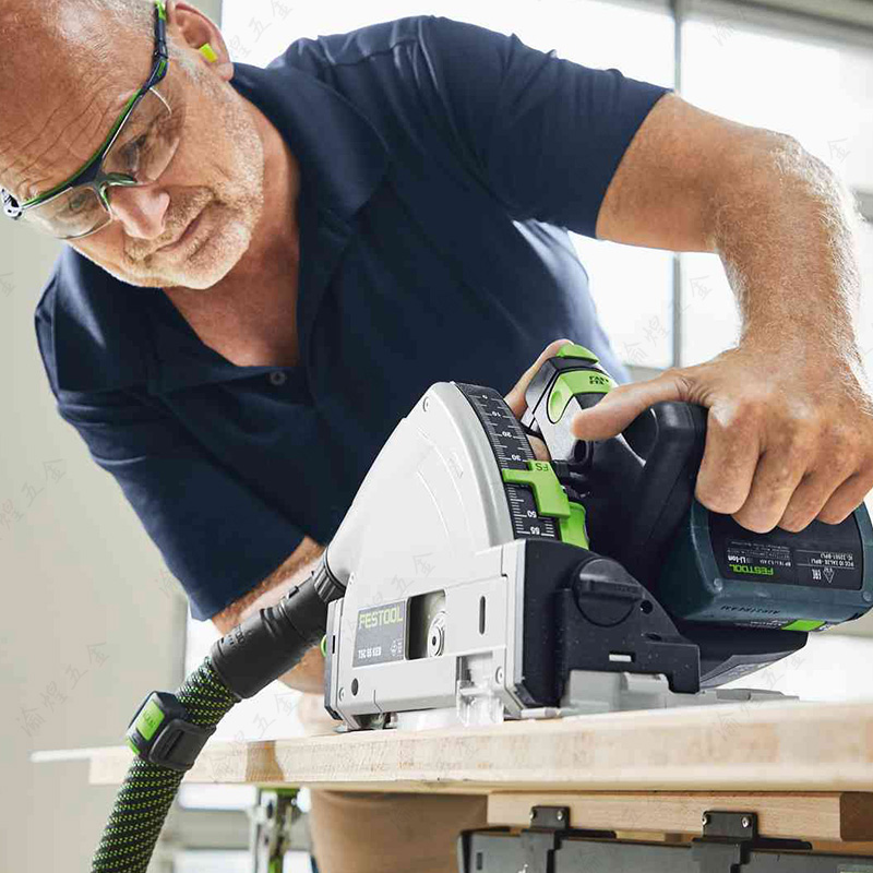 费斯托FESTOOL 18V充电式电圆锯木工进口无尘轨道切割锯TSC55K