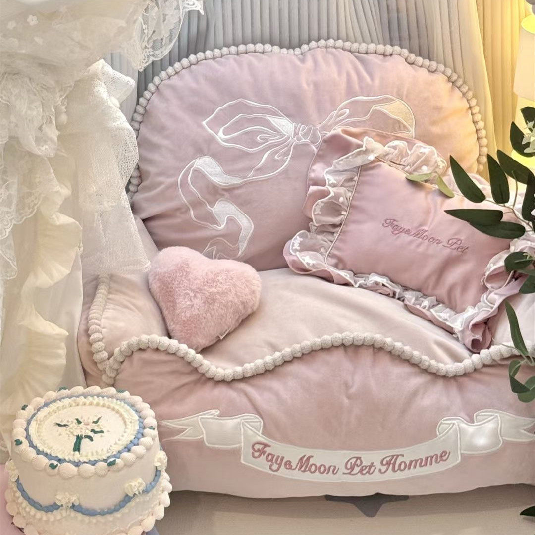 糯米 Fayemoon翡月粉色奈亚宠物猫狗窝垫子可拆洗泰迪拍照小型窝,淘宝优惠券,粉丝福利购,淘宝优惠卷