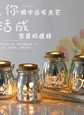LED灯玻璃摆件圆形吊瓶幸运星