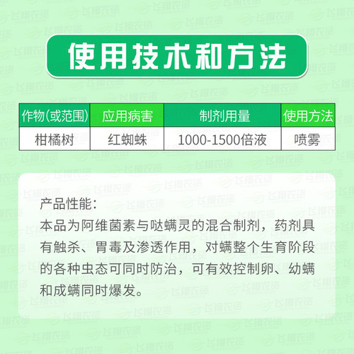 瑞德丰尼满诺105%阿维哒螨灵柑橘树茶黄螨白蜘蛛二斑叶螨杀螨剂