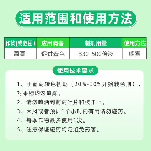 赛福鑫s-诱抗素10%葡萄促进着色巨峰红提催红改善品质生长调节剂 - 图1