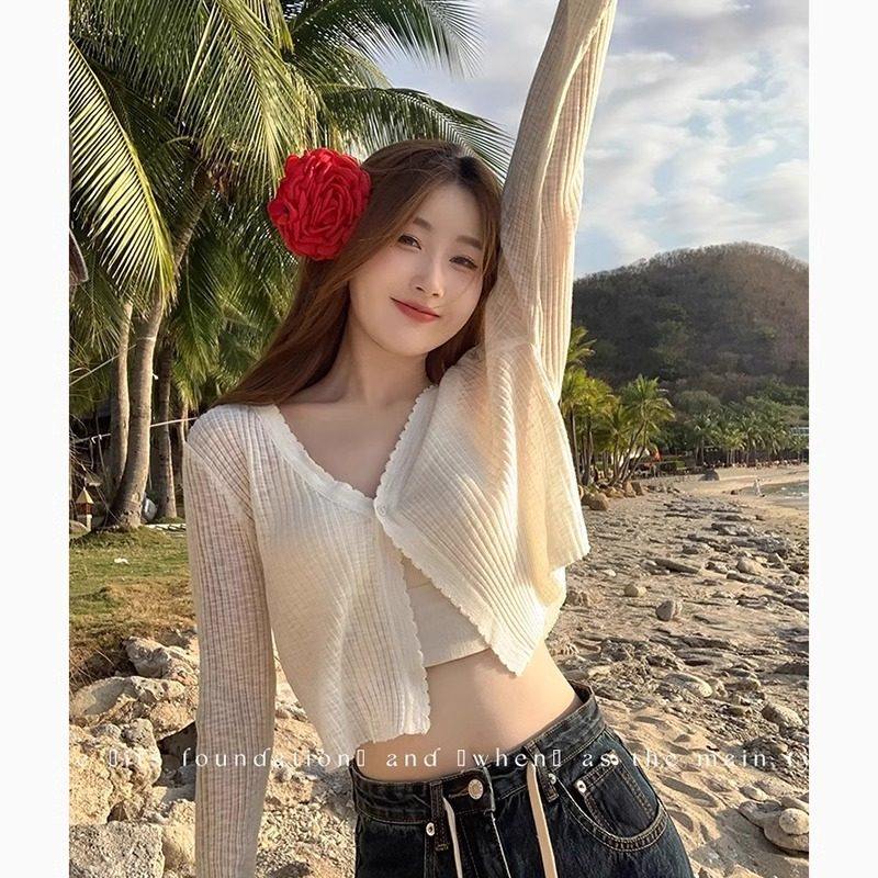 夏季冰丝针织防晒开衫女薄款外搭罩衫胖mm大码配吊带裙披肩小外套,淘宝优惠券,粉丝福利购,淘宝优惠卷